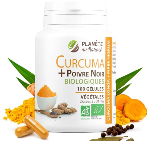 Curcuma et Poivre Noir Bio 300mg - 100 gélules végétales