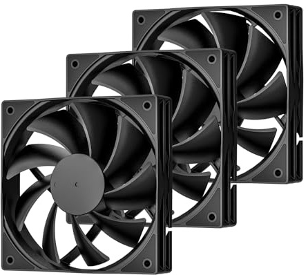 DARKROCK 3-Pack 120mm Black Computer Case Fans High Performance Cooling Low Noise 3-Pin 1200 RPM Hydraulic Bearing Quiet Long life Up to 30,000 hours 5 Years After-sales Service