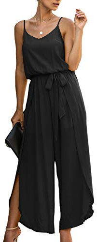 ASOMI Jumpsuit Damen Sommer Lang: Sexy Cocktail Elegant Mode Gürtel Overall Hochzeit Hawaii Urlaub Strand V-Ausschnitt Hosenanzug Business Baggy Festlich Spaghettiträger Outfit