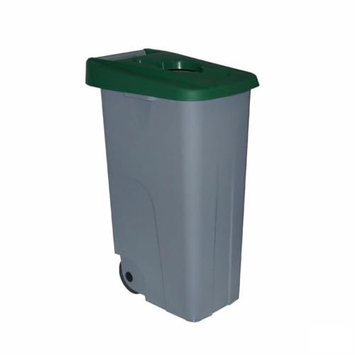 Denox Cubo de Basura con Ruedas 85 L Verde 58 x 41 x 76 cm - Marca EAN: 4899888666851