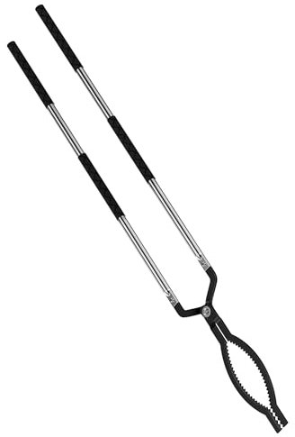 RAOMEIDE Pince extensible de 104,1 cm pour brasero très résistante, pince à bois de chauffage, pince à bûches, pince à bûches, pince à bûches pour intérieur et foyer extérieur (pinces)