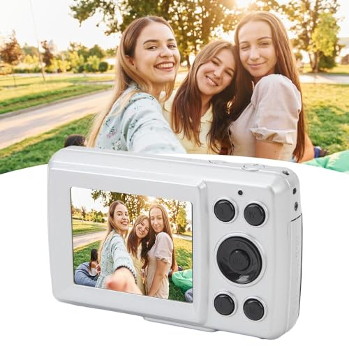 Cámara Digital, Cámara 1080P para Niños, Cámara Digital de Apuntar y Disparar de 16 MP, Zoom 16X, Antivibración, Cámara de Viaje Pequeña y Compacta para Niñas, Niños, Estudiantes