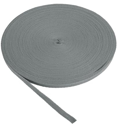PATIKIL Baumwollband Baumwolle Gurtband 10mm x 45m, Schrägband Baumwoll Nahtband Köperband Saumband Einfassband Stoffband Webband für DIY Nähen Basteln Stricken Verpackungen, Limettengrau