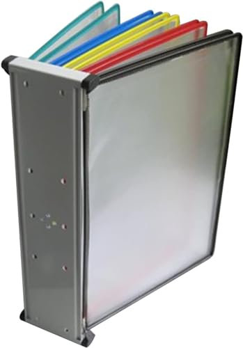 Wandmontierter Dokumentenhalter, Wandmontierter Aktenhalter for A4-Ordner, 10-Panel-Desktop-/Wand-Referenzsystem, Poster-Flip-Book-Display(Color:Multi-colored)