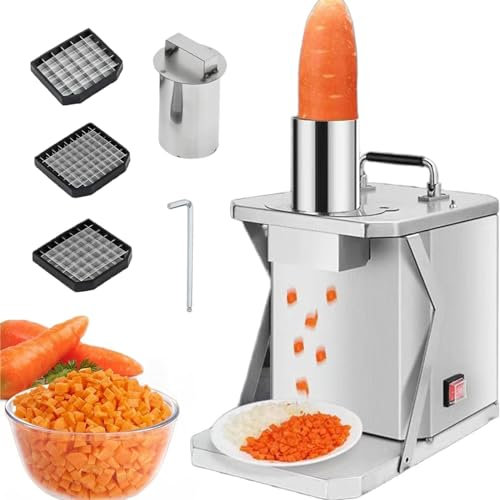 Picadora de verduras comercial de 200 W, cortadora de frutas eléctrica, picadora automática de frutas y verduras de acero inoxidable, picadora, trituradora para cebollas, zanahorias,Havethree