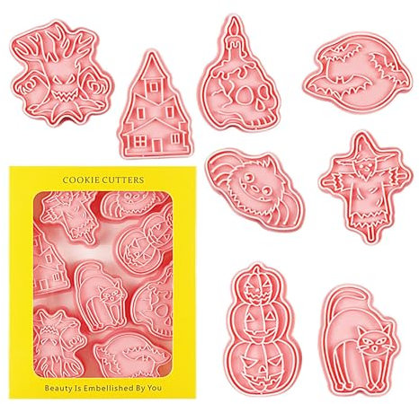 Juego de cortadores de galletas de Halloween, moldes de galletas de