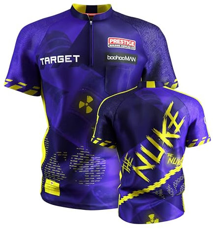 Target Darts Luke Littler Dart Shirt 2025, Size: 4XL | Herren-Dart-Shirt für die Weltmeisterschaft, Cooles Dart-Oberteil ohne Kragen für Erwachsene, Dartboards-Oberteil für Herren, The Nuke Player