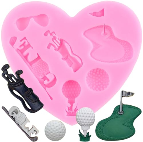 XMOLDNMS Golf Silicone Mould Golf Balls Chocolate Candy Fondant Moulds for Decorating Cakes Cupcake Toppers Gum Paste Polymer Clay