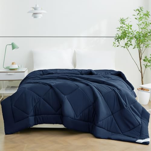 WAVVE Piumino Estivo Letto Matrimoniale 220x240 cm - Piumone Leggero 240x220, Coperta Trapunta Sottile in Microfibra Sintetico, Blu