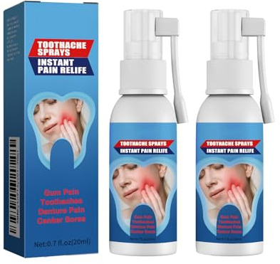 Beslibate 2 x Spray per la cura del mal di denti 20 ml, spray antidolorifico dentale, allevia il dolore delle gengive gonfie, carie di fuoco, lipmask1-16