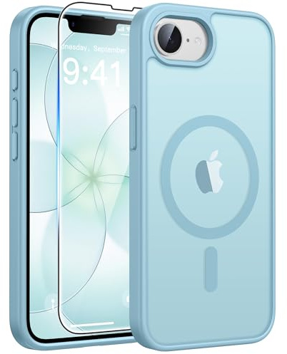 FNTCASE für iPhone 17e/16e Hülle, mit Panzerglas, Kompatibel mit MagSafe | Handyhülle Matte Translucent, Magnetische, Slim, Magnet, 14FT Militärischer Fallschutz, Robuste Schutzhülle, Teal