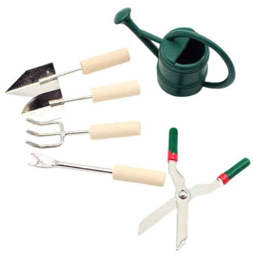 SUPVOX Juego De Herramientas De Jardinería Miniatura para Casa De Muñecas con Regadera Y Accesorios Decorativos para Micro Jardín Y Escenas En Miniatura