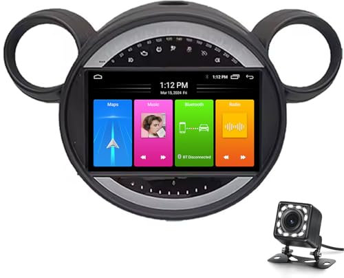 HTXPSM Autoradio Stereo Doppio DIN Wireless con Schermo Touch Screen, Lettore Dvd, Navigazione GPS Touch per Mini Cooper Countryman R56 R60 2011-2013, CarPlay, autoradio Portatile, Touchscreen IPS da