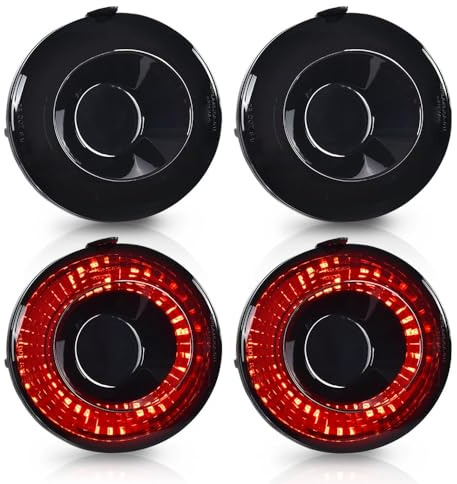 DOTCOM LED Tail Lights Assembly Rear Brake Lamps,Fit For Chevy Corvette C6 Coupe 2005-2013 22762674, 22762675, 25958213, 25958214,Smoky Lens Black Housing,luces traseras, faros traseros