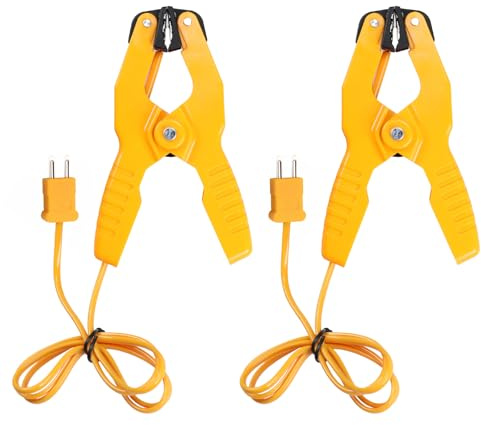 2 pcs Pipe Clamp Thermocouple K-Type Thermocouple Sensor Temperature Lead Pipe Clamp, 13/8, -40°F to 392°F (-40°C to 200°C). HVAC Tool, Thermometer, Klein Temperature Clamp
