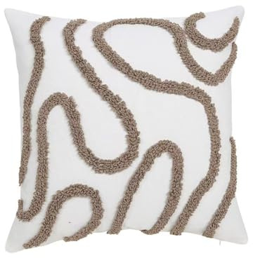 Hedens Housse de coussin lavable en polyester avec motif brodé en lin Motif brodé