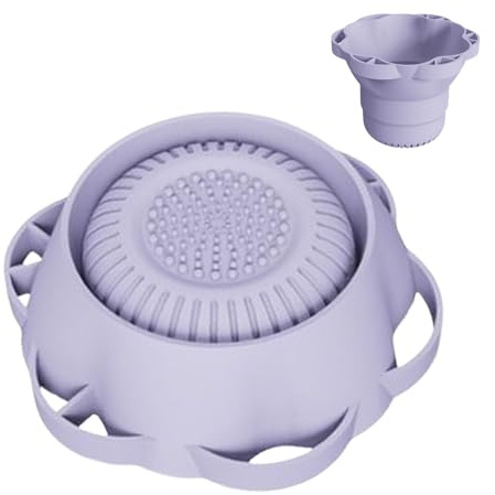 Tapis Nettoyeur Pour Pinceaux Maquillage - Outil de Lavage pour Brosses Cosmétiques,Outils de Nettoyage avec Support Séchage Laveur Pliable Idéal Maison Voyage Rangement