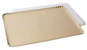 FaisTonGateau - Juego de 5 bandejas de catering (42 cm x 28 cm), color dorado
