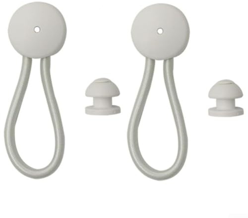 2 morsetti elastici per corda d'urto per corda d'urto in nylon e gomma per guinzagli per tende, barche e yacht, teloni per camper e rimorchi (bianco)