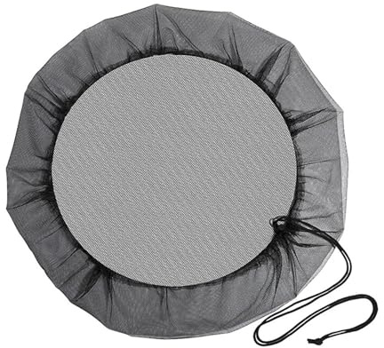 Mesh Cover for Rain Barrels Net Cover for Rain Barrel Water Tank Filter Mesh Adjustable Drawstring Rainwater Protector Screen(110CM)