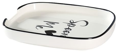 Ceramica Poggia Cucchiaio Elegante, per Tavolo e Cucina | Porta Mestolo Ceramica, Supporto per Cucchiai e Zucchero, Finitura Semplice, Decoro per Tavola e Cucina