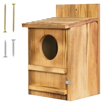 Uggleholkar för utomhusbruk 36,8 x 22,9 cm ett vattentätt djurhus med | Träfågelholk med inkluderade monteringsskruvar För Trädgårdsträd Och Hackspett- Och Sparvskådning
