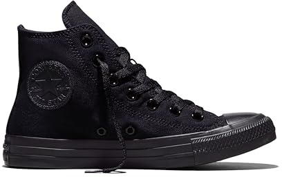 Converse All Star Hi Canvas Zapatillas Negras Monocromas-UK 10