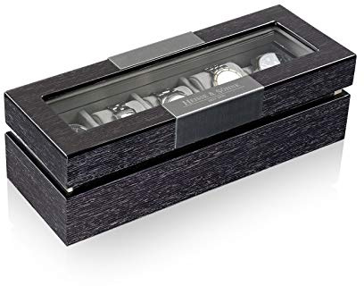 Heisse & SÖHNE SEIT 1976® Uhrenbox Executive 5 Quercus mit Sichtfenster für 5 Armbanduhren