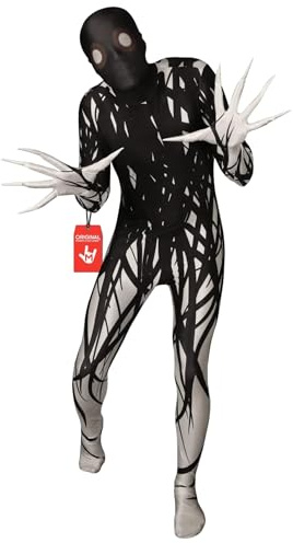 Morphsuits Zalgo Kostüm Erwachsene, Zentai Halloween Kostüm Monster, Halloween Morphsuit, Monster Verkleidung - XL | Ganzkörperanzug mit Kapuzenmaske, Zalgo-Design, Klettverschluss, Perfekt für Halloween, Ideal für Cosplay
