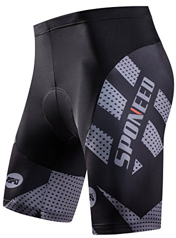 sponeed Racing Bicycle Shorts for Men Road Bike Riding Wear Motorbike Pants Gel Pad Cushioned US XXL Gray
