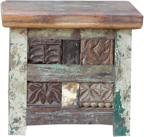 Guru-Shop Cassapanca di Legno, Cassa di Legno, Cassa, Fatta a Mano, con Ornamenti Inseriti - Modello 12, Marrone, 36x40x36 cm, Cassapanche, Scatole, Casse