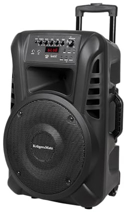 Krüger&Matz KM1712 Aktive Bluetooth-Lautsprecher, PA-DJ-Anlage (2 x Funkmikrofon, SD, FM, USB, Fernbedienung) 40 W 488 x 387 x 665 mm Schwarz