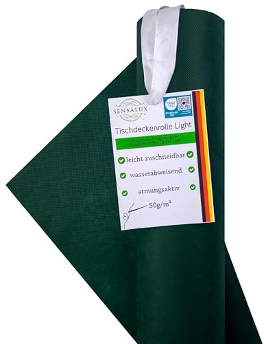 Sensalux Nature Light - Tischwäsche mit positiver Öko-Bilanz, CO²-neutrale Produktion, Tischdecke - 1,1x25m, Blattgrün