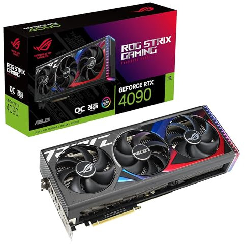 ASUS ROG Strix GeForce RTX 3090 24 GB OC Version Gaming Grafikkarte (Nvidia Ampere, PCIe 4.0, GDDR6X Speicher, 2x HDMI 2.1, 3x DisplayPort 1.4a, ROG-Strix-RTX3090-O24G-GAMING)