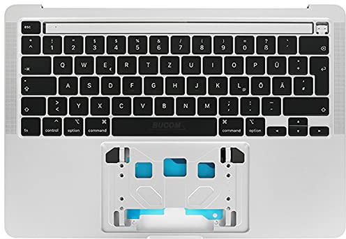 Bucom A2251 Topcase tangentbord för Apple MacBook Pro Retina 13 tum EMC 3348 2020 tyska silver