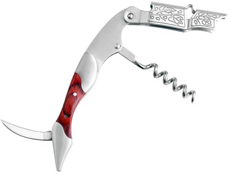 ZHSH Sacacorchos profesionales para camareros para botellas de vino, abridor de vino de acero inoxidable resistente con doble bisagra, llave cortadora de papel de aluminio para camareros y servidores