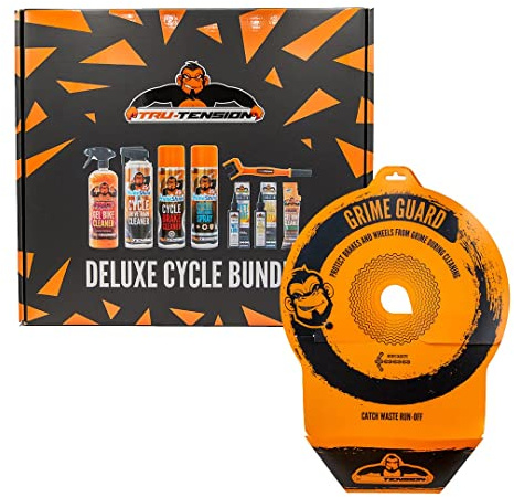 Tru-Tension | Grime Guard Deluxe-Set | 9-teiliges Fahrradset | Schützen Sie Bremsen und Reifen während der Reinigung