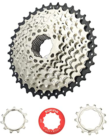 CYSKY Cassetta 9 velocità 11-36T Adatta per Mountain Bike, Bicicletta da Strada, MTB, BMX (Peso Leggero) (11-36T)