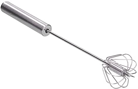 35 cm rotierender halbautomatischer Schneebesen, Handschub-Schneebesen aus Edelstahl für zu Hause, automatischer Rührer zum Mischen, Schlagen