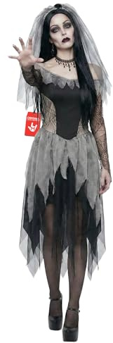 Morph Disfraz Novia Zombi Mujer, Vestido Novia Fantasma Gótica, Traje Novia Muerta para Fiestas de Halloween, S