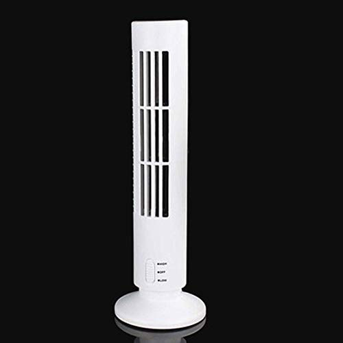 CAZARU Mini Ventilador de Torre portátil, silencioso, sin aspas, Ventilador eléctrico de 2 velocidades, Alimentado por USB, Ventilador de Torre, Ventilador de Aire Acondicionado Vertical para