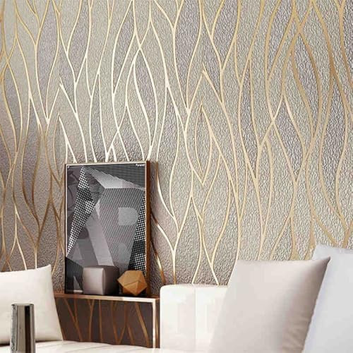 Moderne Streifen-Tapete,nordisches 3D-geometrisches Wellenmuster,Vliesstoff,für Wohnzimmer,Schlafzimmer,TV-Hintergrund