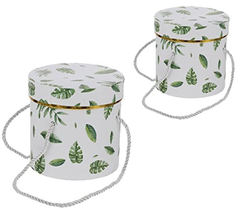 GLEAVI 2stücke Runde Blumenverpackungsbox Aus Praktisch Und Wiederverwendbar Für Floristen Valentine Day Geburtstag Jahrestag Muttertag Kleine Und Elegante Geschenkboxen Zum Lagern Und Tr