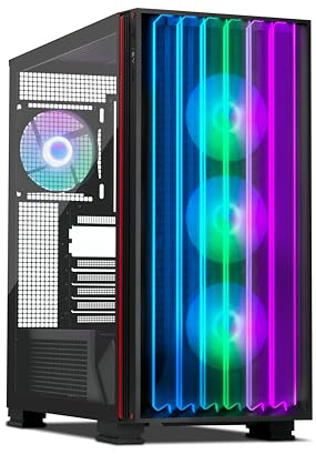 YEYIAN Caja PC Gamer Mirage X | Torre Completa | Chasis 1.0mm | Fuentes Alimentación ATX 2, 3 | Panel Lateral Vidrio Templado | Cooler CPU hasta 180 mm | GPU hasta 420 mm