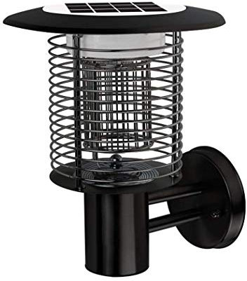 Trampa para Mosquitos Lámpara antimosquitos con energía Solar para Exteriores, lámpara de Pared exterminadora de Insectos, matamoscas Impermeable, Doble función: Mata Insectos y luz de jardín combin