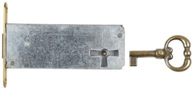 Holzando Möbelschloss Einsteckschloss mit Schlüssel 001200-3015 Rechts - Dornmaß 80mm - Halmlänge 22mm