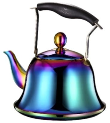 OUYUE Bouilloire Sifflante Bouilloire À Thé Sifflante Bouilloire en Acier Inoxydable avec Théière Robuste pour Thé Café Ébullition Rapide Théières pour Cuisinière Bouilloire à Flûte(A,4L)