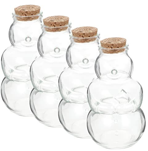 IMIKEYA 4pcs Luminous Sand Painting Glass Vase Diy Craft Wishing Bottle Cork for Christmas Decoration Art Bottles