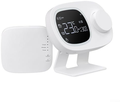 Termostato inteligente programable, termostato inteligente WiFi para calderas de agua/gas, termostato inalámbrico RF433, 13,3 x 8,6 cm