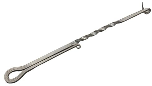 Hook de viande Flipper, BBQ Food Turner, Crochet de flipper en queue de cochon en acier inoxydable pour les grillades de cuisson à la viande Fumage Fumer / 13,8 pouces de longueur - Style2